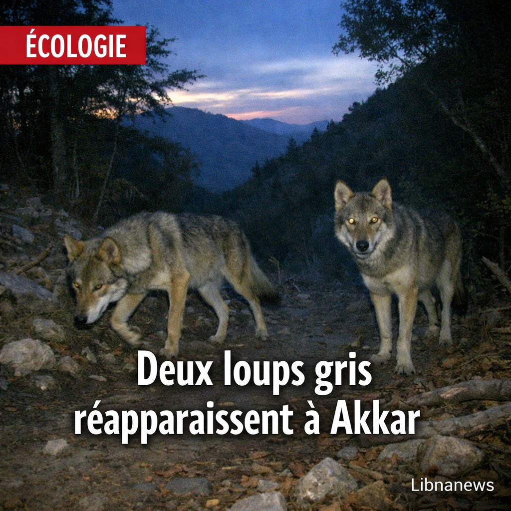 Deux loups gris aperçus dans la vallée de Wadi Aoudin à Akkar pour la première fois depuis des décennies