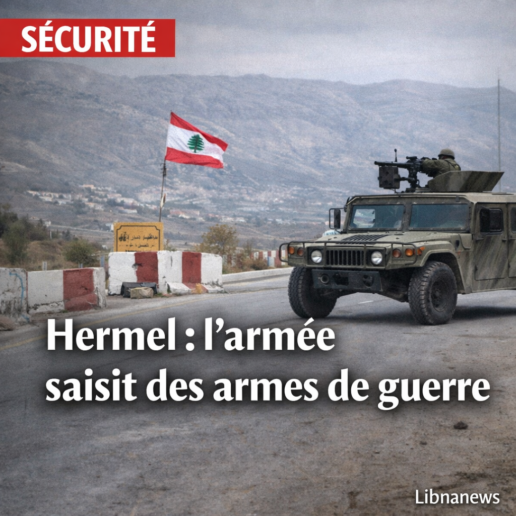 L’armée libanaise arrête quatre individus et saisit une importante quantité d’armes de guerre à Al-Qasr-Hermel