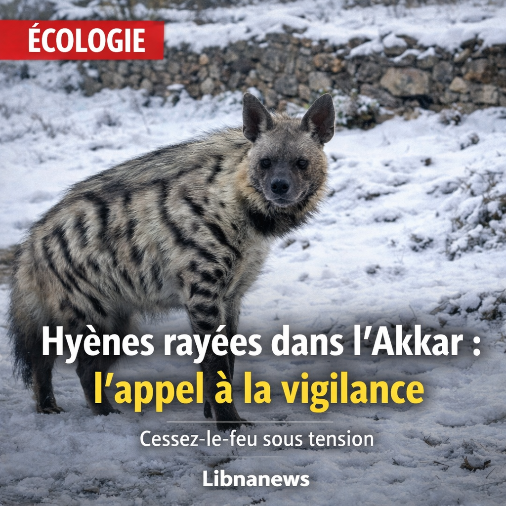 Apparitions de hyènes rayées dans l’Akkar : le ministère de l’Agriculture émet un avertissement après des observations récentes