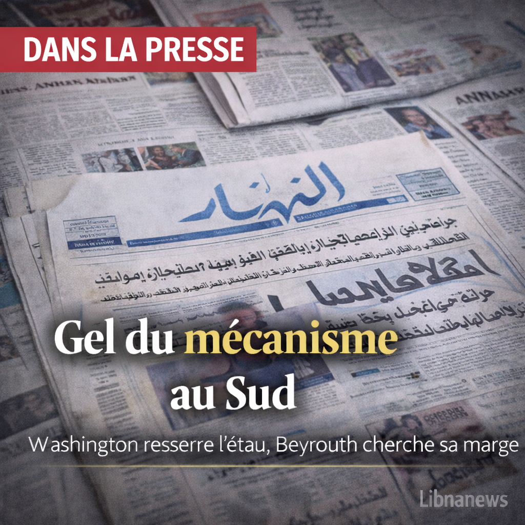 Dans la presse: Gel du mécanisme au Sud, Washington resserre l’étau, Beyrouth cherche sa marge Dans la presse: Gel du mécanisme au Sud, Washington resserre l’étau, Beyrouth cherche sa marge