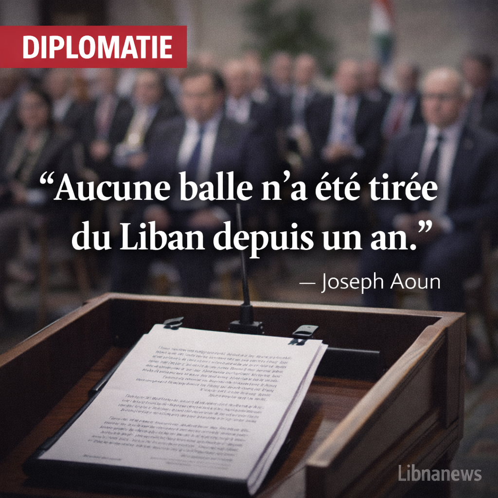Le président libanais Joseph Aoun affirme devant le corps diplomatique : « Aucune balle n’a été tirée du Liban depuis un an » Le président libanais Joseph Aoun affirme devant le corps diplomatique : « Aucune balle n’a été tirée du Liban depuis un an »