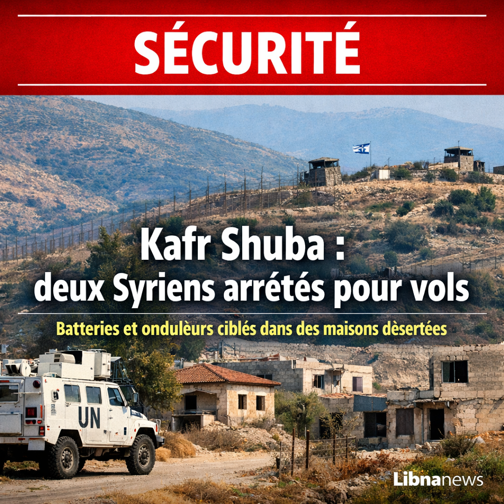 Arrestation de deux voleurs syriens à Kafr Shuba au cœur des tensions frontalières libano-israéliennes