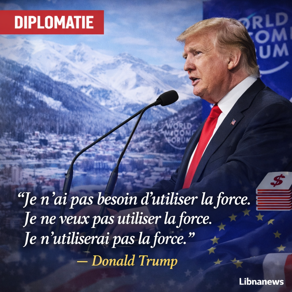 À Davos, Donald Trump exclut le recours à la force pour le Groenland mais brandit la menace de tarifs douaniers face à l’Europe À Davos, Donald Trump exclut le recours à la force pour le Groenland mais brandit la menace de tarifs douaniers face à l’Europe