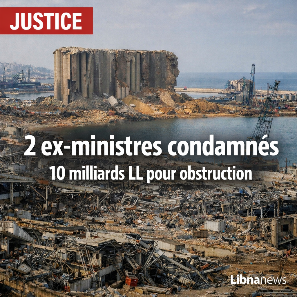 La justice libanaise condamne deux anciens ministres à une amende de 10 milliards de livres pour obstruction dans l’enquête sur l’explosion du port de Beyrouth La justice libanaise condamne deux anciens ministres à une amende de 10 milliards de livres pour obstruction dans l’enquête sur l’explosion du port de Beyrouth