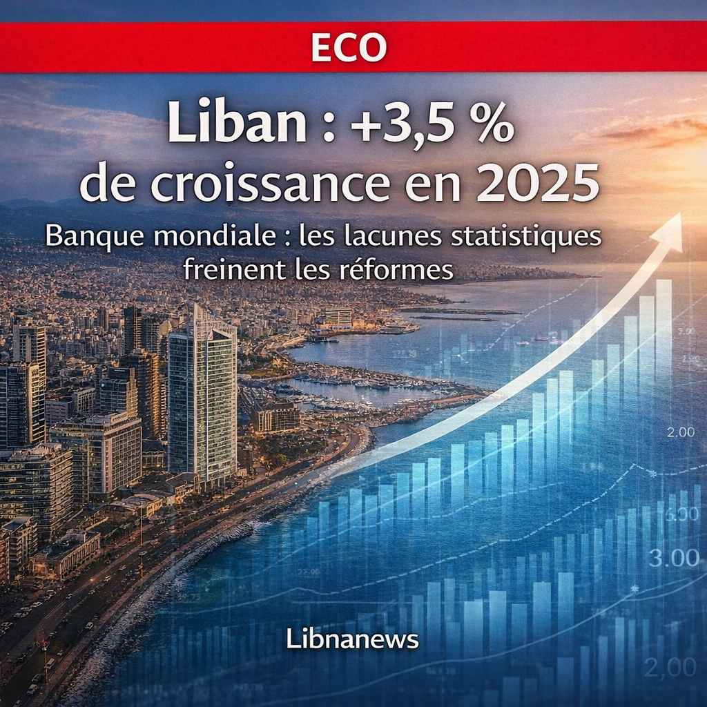 Le Liban affiche une croissance de 3,5 % en 2025 selon la Banque mondiale : les lacunes statistiques entravent les réformes fiscales