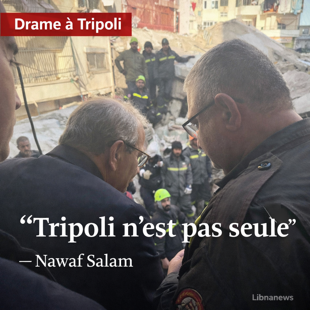 Nawaf Salam à Qobbeh : « Tripoli n’est pas seule » après l’effondrement d’un immeuble résidentiel