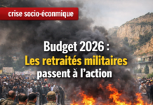 Les militaires retraités bloquent l’autoroute de Chekka avec des pneus enflammés en protestation contre le projet de budget 2026