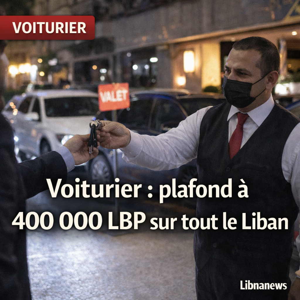 Les ministères libanais de l’Intérieur et du Tourisme imposent un plafond de 400 000 livres aux frais de voiturier