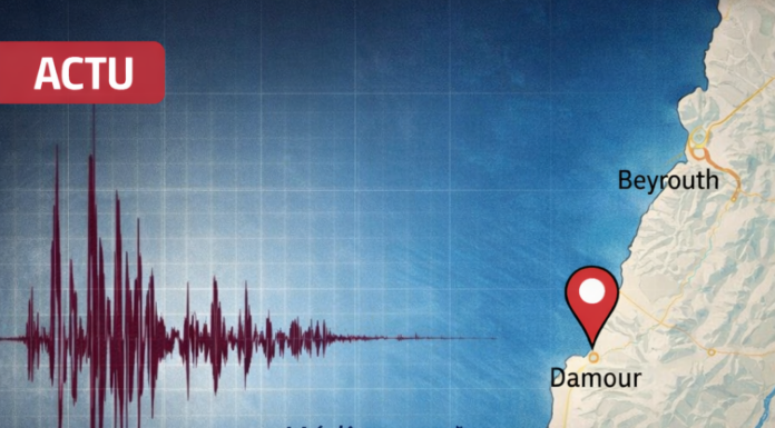 Un séisme de magnitude 2.8 enregistré en mer au large de Damour ce jeudi matin
