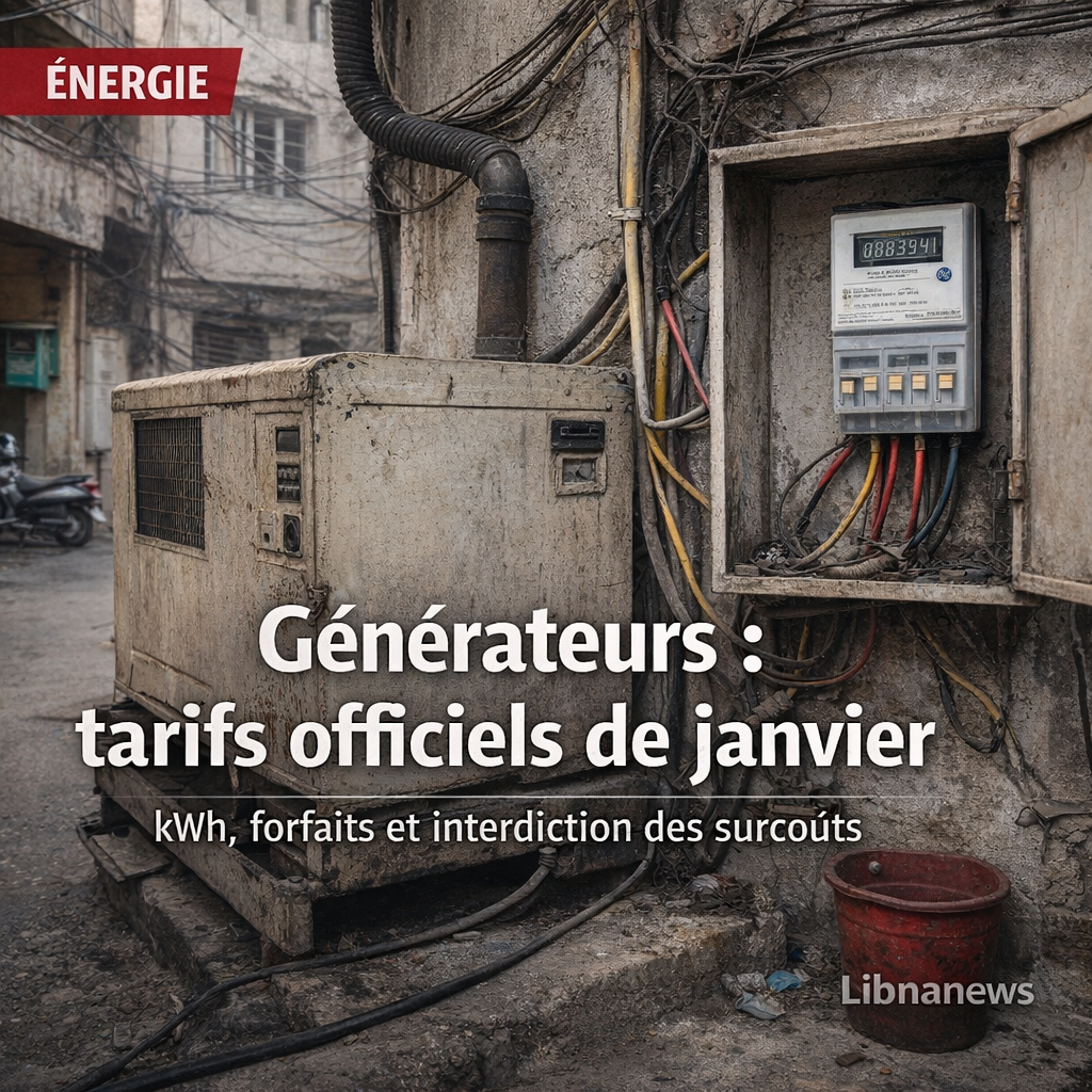Le ministère de l’Énergie fixe les tarifs des générateurs privés pour janvier 2026