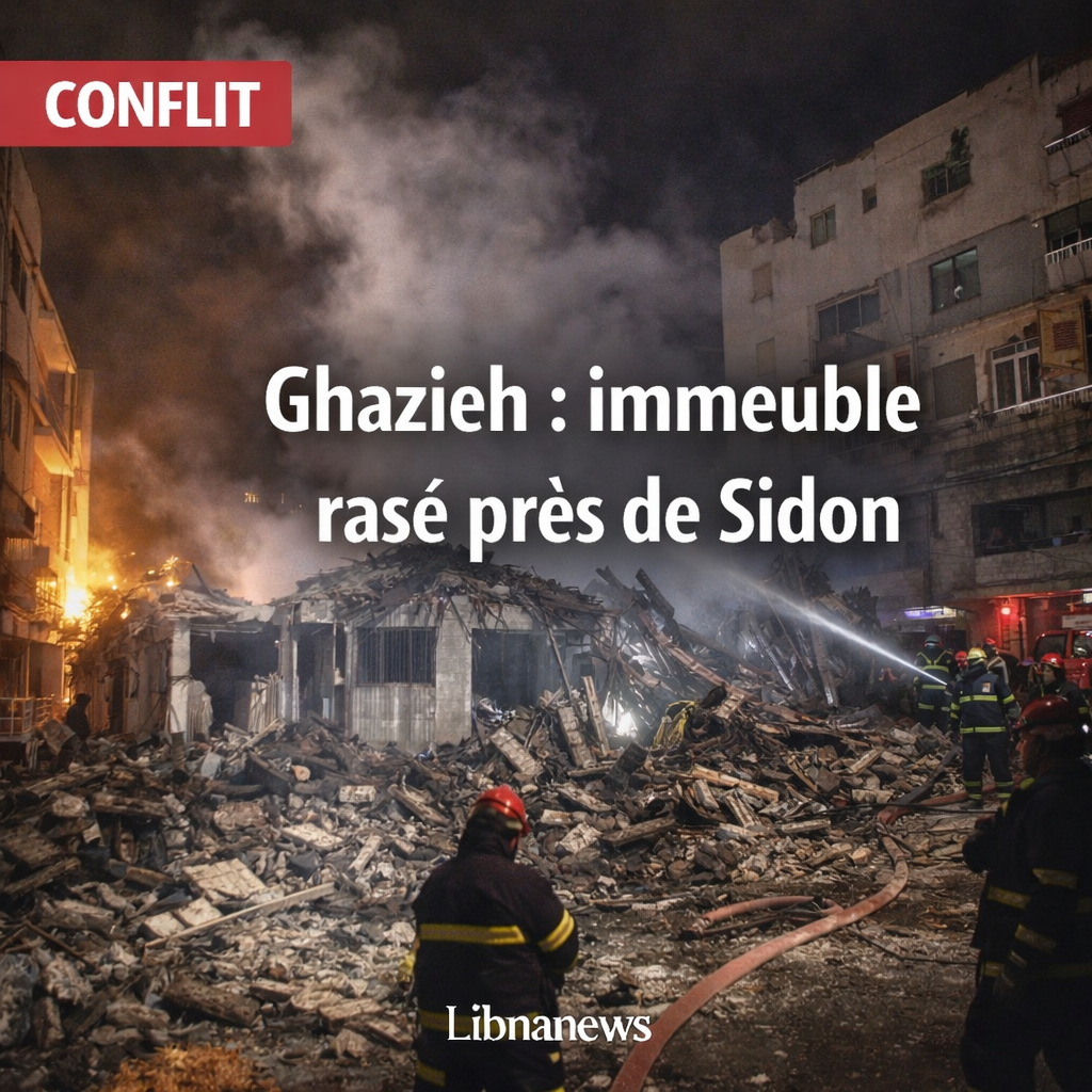 Frappes israéliennes à Ghazieh : un immeuble détruit près de Sidon dans la nuit du 5 au 6 janvier Frappes israéliennes à Ghazieh : un immeuble détruit près de Sidon dans la nuit du 5 au 6 janvier