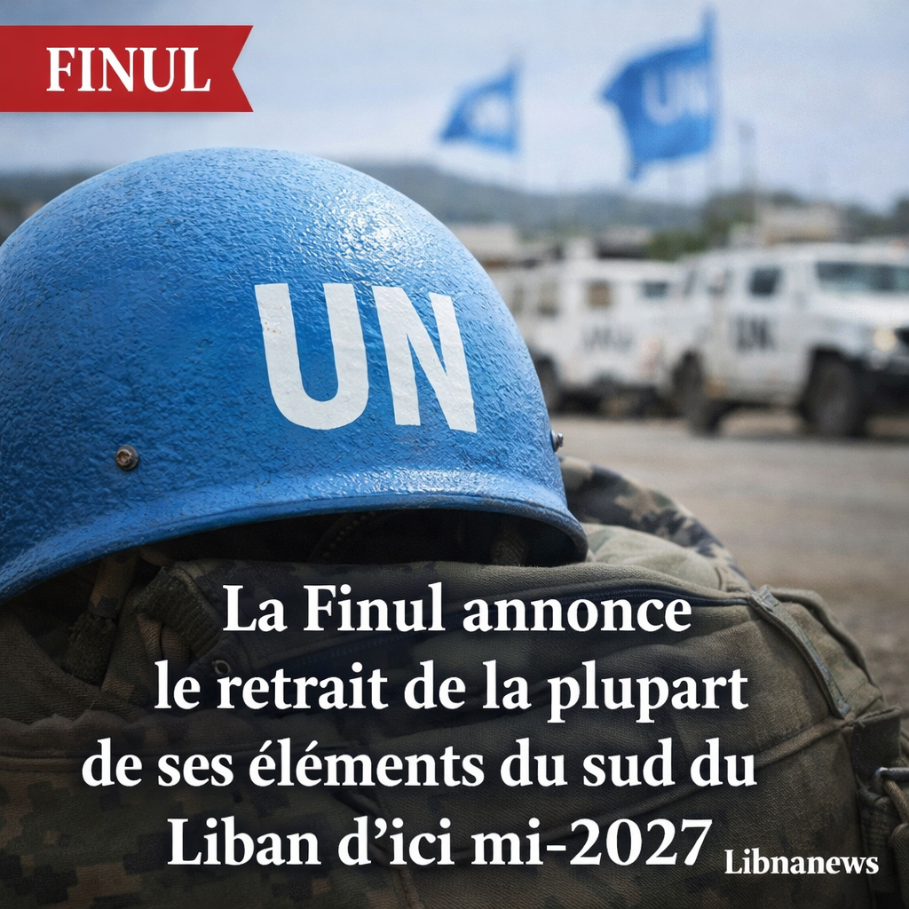 La Finul annonce le retrait de la plupart de ses éléments du sud du Liban d’ici mi-2027