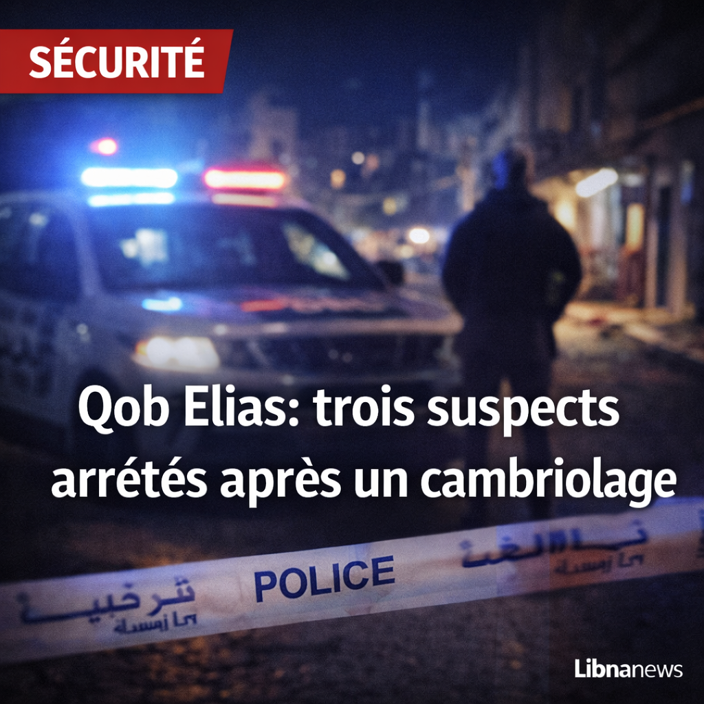 Arrestation d’une bande de voleurs à Qob Elias : trois suspects interpellés