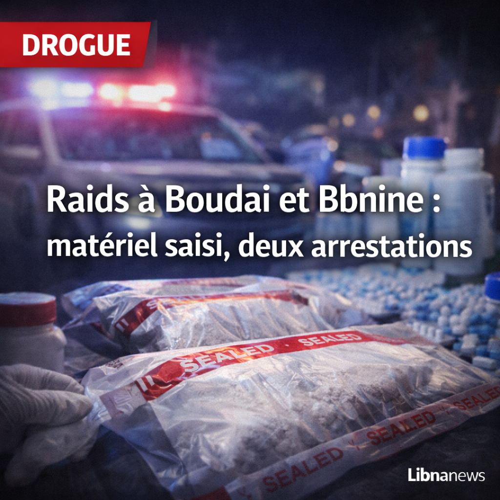 Raids de l’armée libanaise contre le trafic de drogue à Boudai et Bbnine : arrestations et saisie de matériel de fabrication Raids de l’armée libanaise contre le trafic de drogue à Boudai et Bbnine : arrestations et saisie de matériel de fabrication