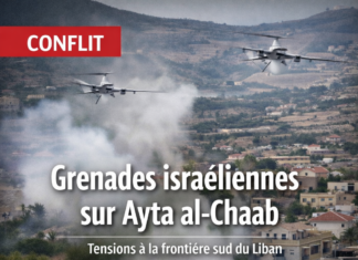 L’armée israélienne largue des grenades assourdissantes sur Ayta al-Chaab lors des préparatifs d’un enterrement d&rsquo;un membre supposé su Hezbollah