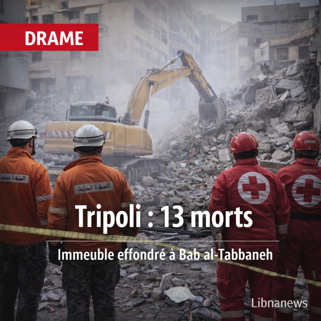 13 morts dans l’effondrement d’un immeuble à Tripoli : le bilan définitif révélé par les autorités
