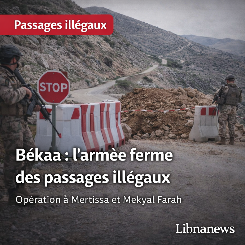 L’armée libanaise ferme des passages illégaux à Mertissa et Mekyal Farah dans le nord de la Békaa