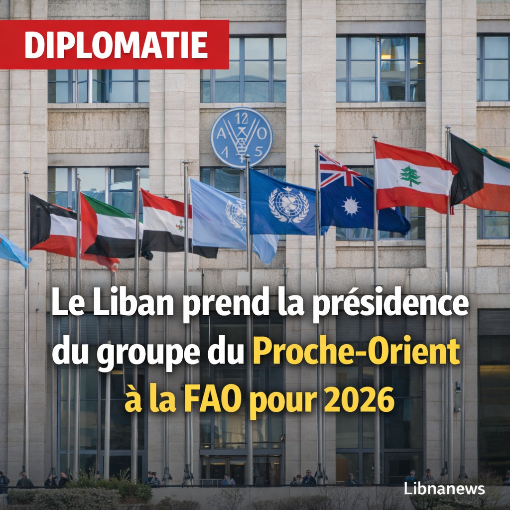Le Liban assume la présidence du groupe du Proche-Orient à la FAO pour 2026 Le Liban assume la présidence du groupe du Proche-Orient à la FAO pour 2026