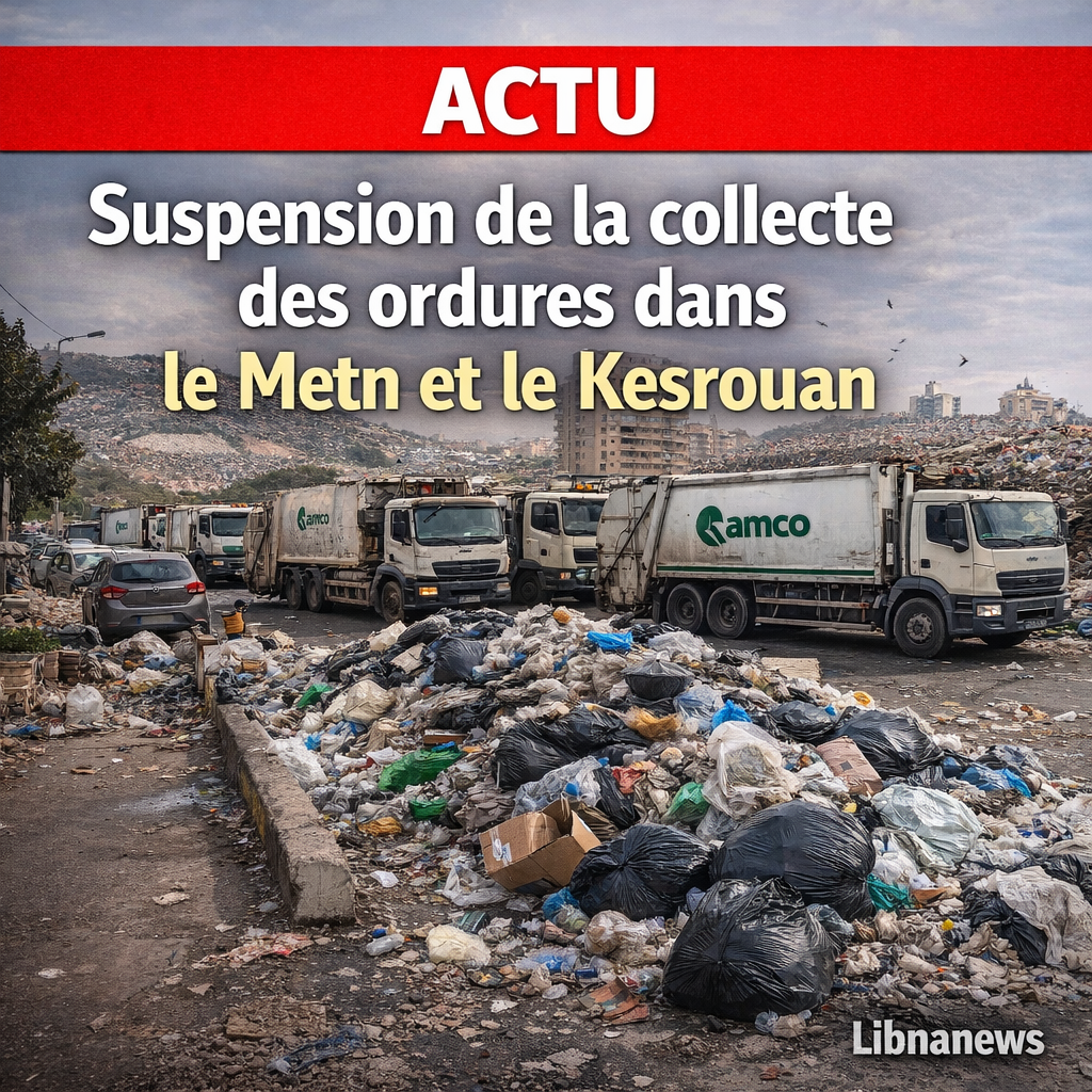 Suspension de la collecte des ordures dans le Metn et le Kesrouan suite à la fermeture de la décharge de Jdeideh