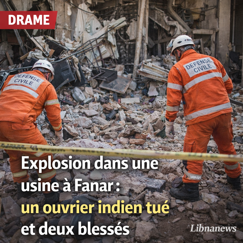 Explosion dans une usine à Fanar : un ouvrier indien tué et deux blessés