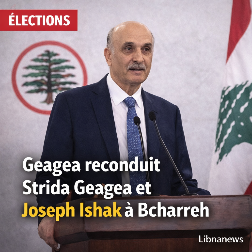 Samir Geagea annonce la reconduction de Strida Geagea et Joseph Ishak pour les sièges maronites de Bcharreh aux législatives de 2026