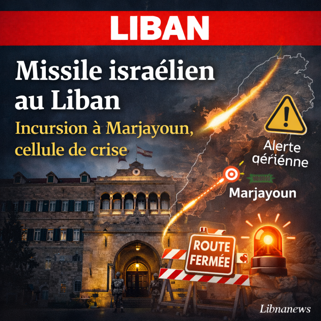 Escalade des tensions régionales : un missile israélien pénètre l’espace aérien libanais, déclenchant une mobilisation urgente à Beyrouth Escalade des tensions régionales : un missile israélien pénètre l’espace aérien libanais, déclenchant une mobilisation urgente à Beyrouth