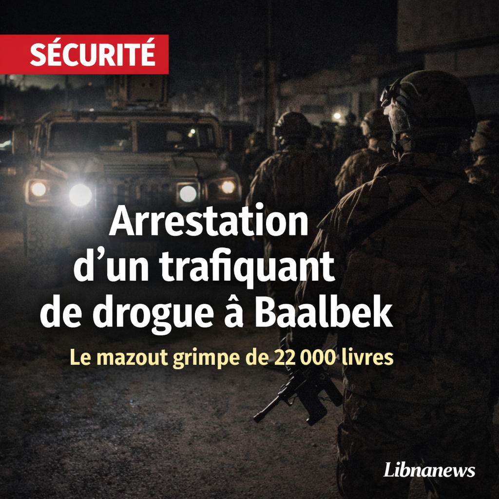 Arrestation musclée d’un trafiquant de drogue à Baalbek : échange de tirs avec l’armée libanaise Arrestation musclée d’un trafiquant de drogue à Baalbek : échange de tirs avec l’armée libanaise