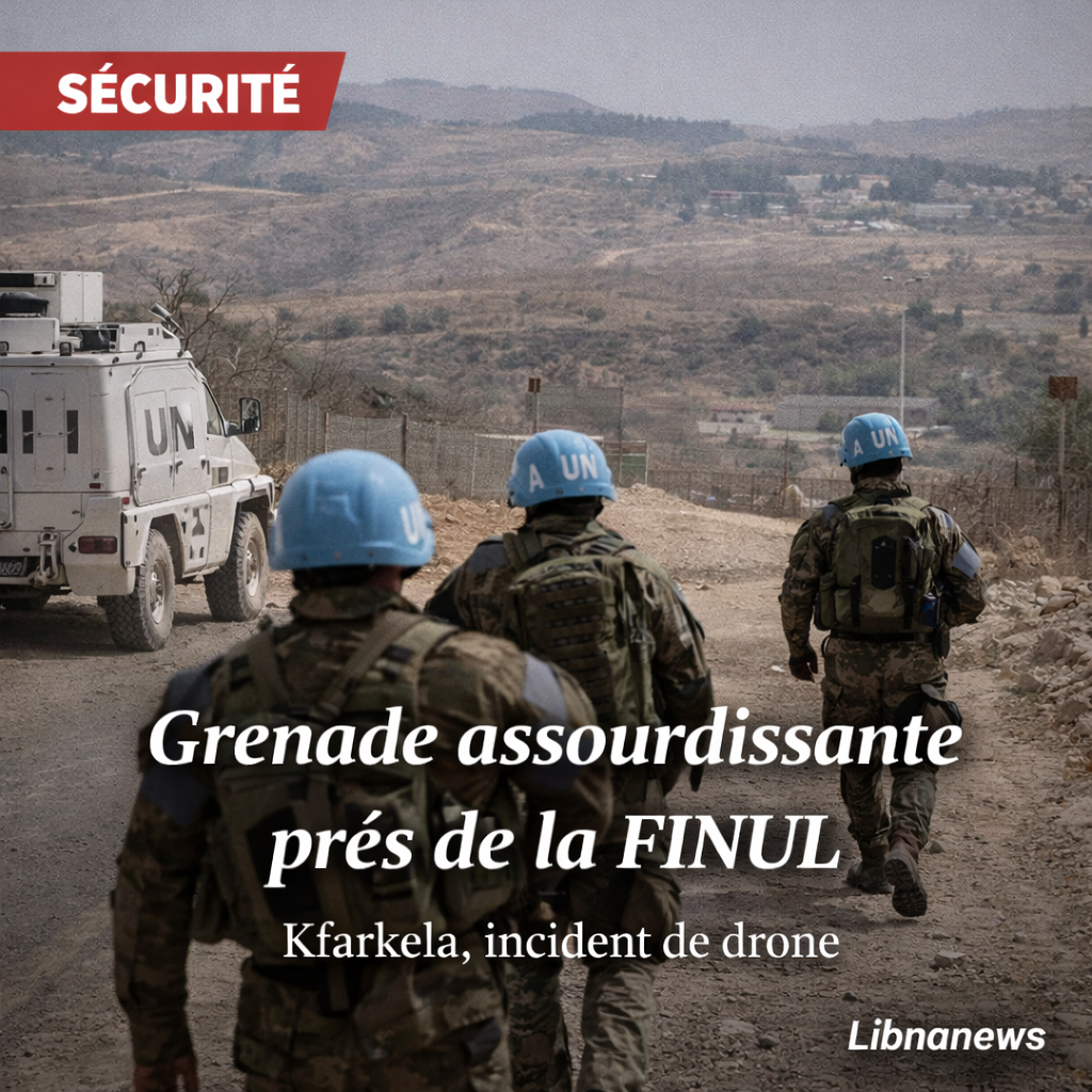Un drone israélien largue une grenade assourdissante près des casques bleus de la FINUL à Kfarkela