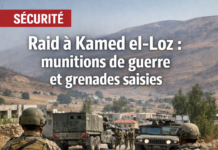 L’armée libanaise mène un nouveau raid à Kamed el-Loz et saisit des munitions de guerre et des grenades