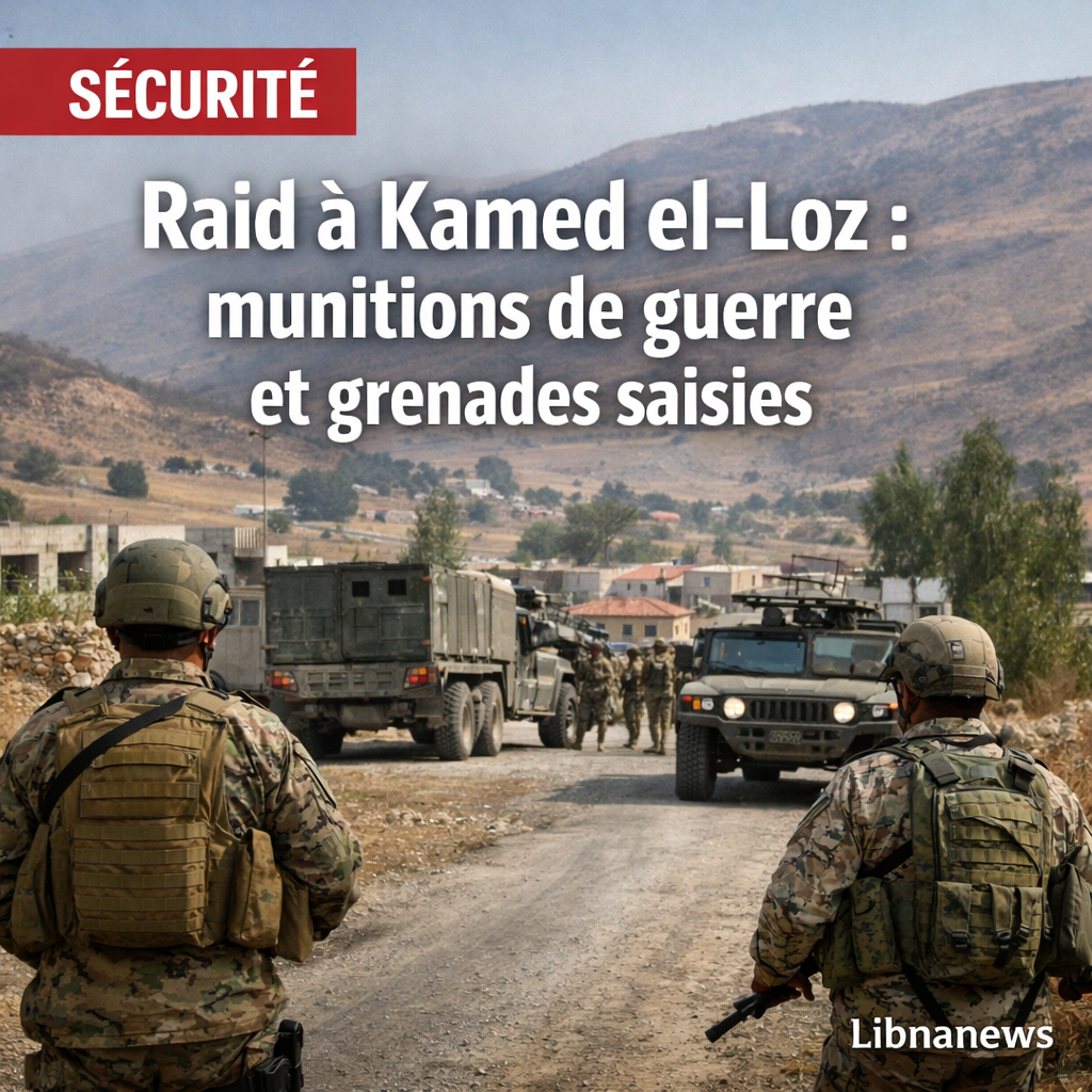 L’armée libanaise mène un nouveau raid à Kamed el-Loz et saisit des munitions de guerre et des grenades L’armée libanaise mène un nouveau raid à Kamed el-Loz et saisit des munitions de guerre et des grenades