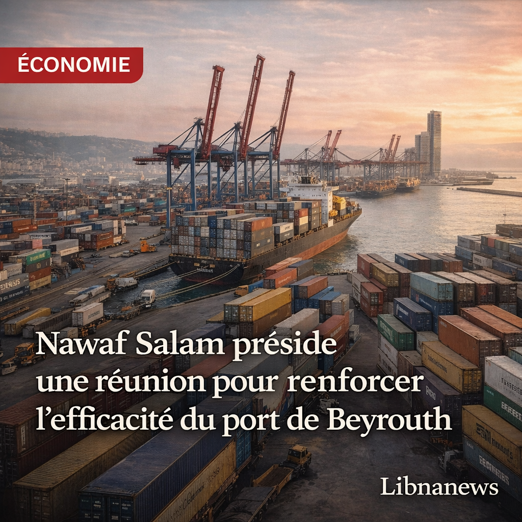 Nawaf Salam préside une réunion pour renforcer l’efficacité du port de Beyrouth Nawaf Salam préside une réunion pour renforcer l’efficacité du port de Beyrouth