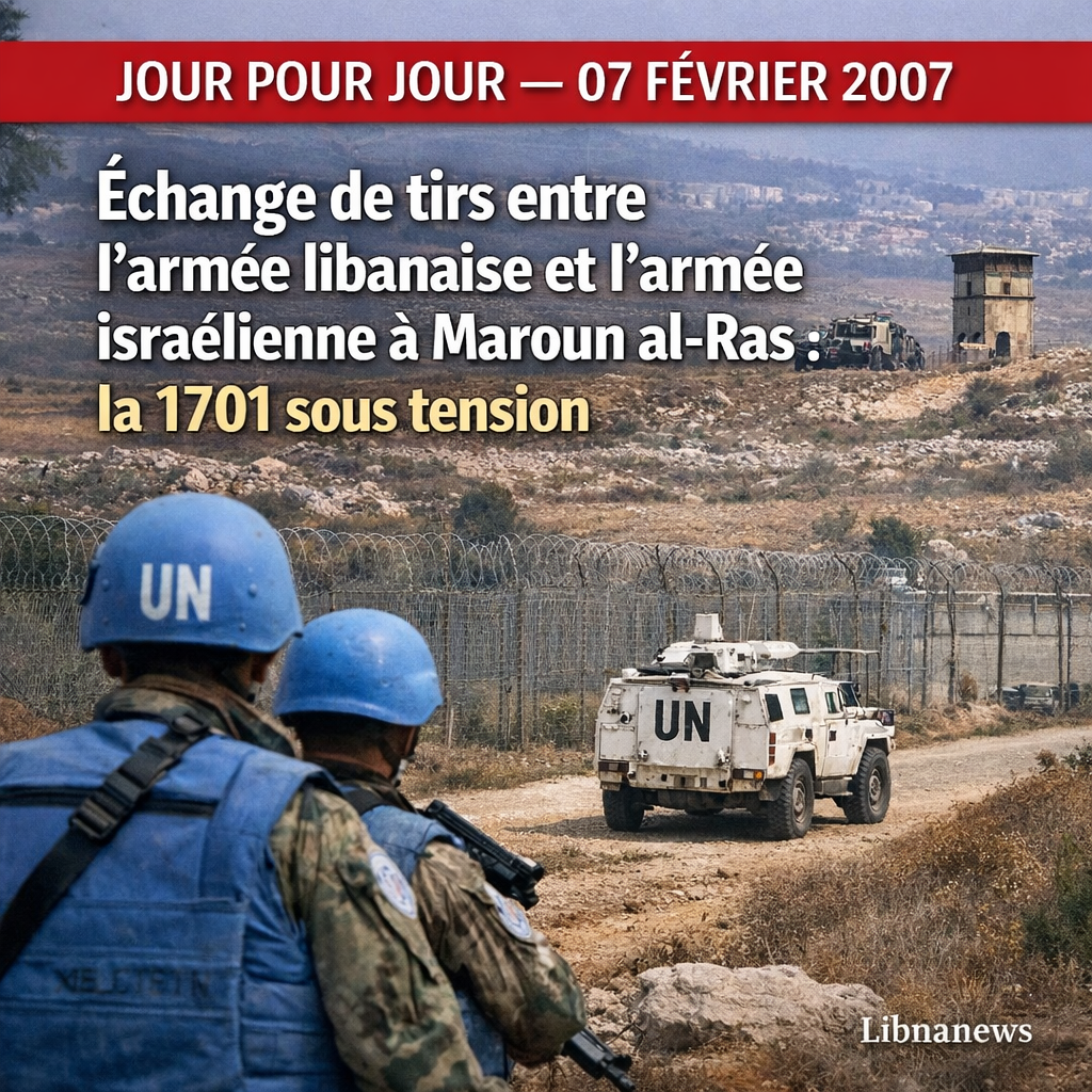 Jour pour jour: Échange de tirs à la frontière libano-israélienne, le fragile cessez-le-feu de 2006 mis à l’épreuve le 7 février 2007 Jour pour jour: Échange de tirs à la frontière libano-israélienne, le fragile cessez-le-feu de 2006 mis à l’épreuve le 7 février 2007