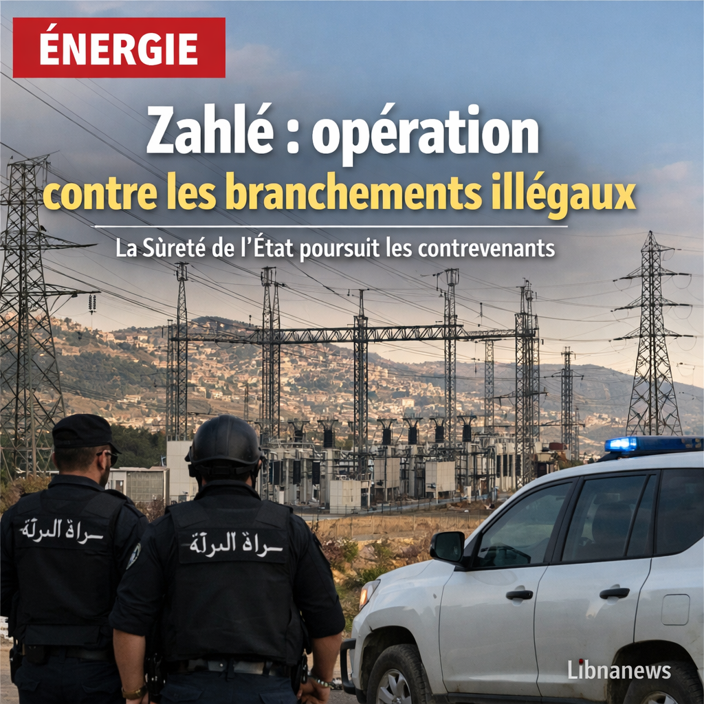 Opération d’envergure de la Sûreté de l’État dans la Békaa contre les atteintes au réseau électrique de Zahlé Opération d’envergure de la Sûreté de l’État dans la Békaa contre les atteintes au réseau électrique de Zahlé