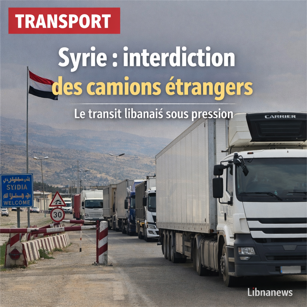 La Syrie interdit l’entrée des camions non syriens sur son territoire, menaçant le rôle de transit du Liban La Syrie interdit l’entrée des camions non syriens sur son territoire, menaçant le rôle de transit du Liban