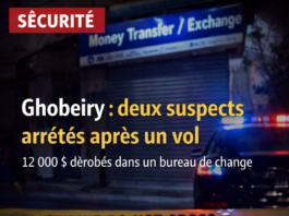 Arrestation rapide de deux suspects après le cambriolage d’un bureau de change à Ghobeiry
