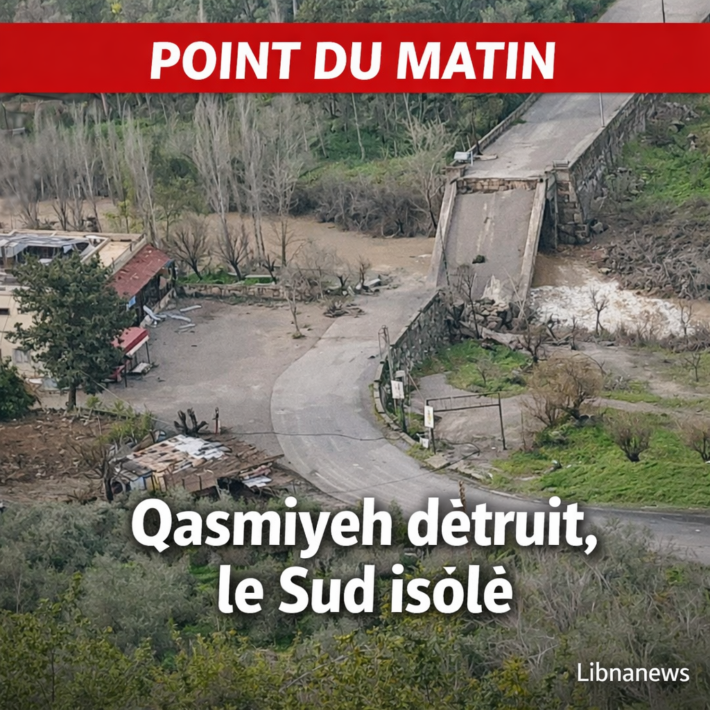 Liban : le Sud menacé d’isolement après la frappe sur Qasmiyeh