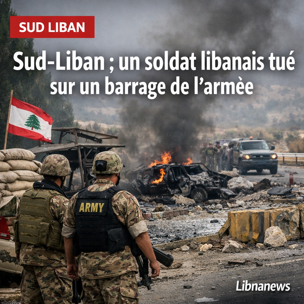 Sud-Liban : un soldat libanais tué sur un barrage de l’armée