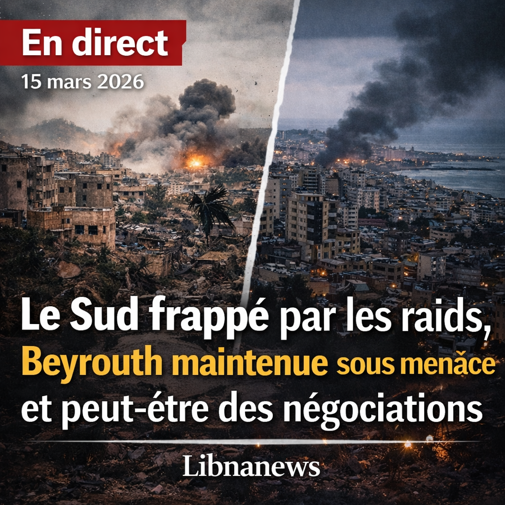 En direct: le Sud frappé par les raids, Beyrouth maintenue sous menace et peut être des négociations