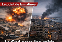 Liban : le Sud frappé par les raids, Beyrouth maintenue sous menace