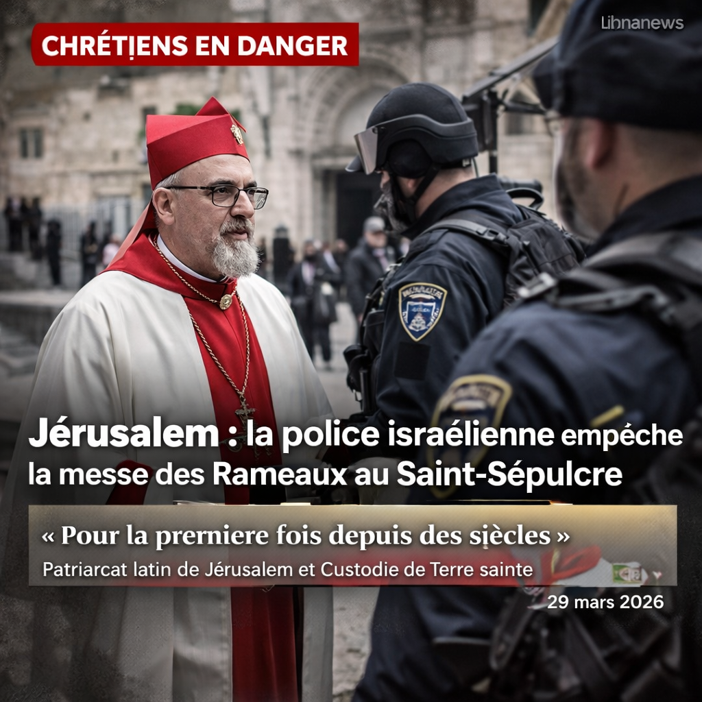 Jérusalem : la police israélienne empêche le patriarche latin de célébrer la messe des Rameaux القدس: تمنع الشرطة الإسرائيلية البطريركية اللاتينية من الاحتفال بجزر بالم؛ الأصوات العالمية