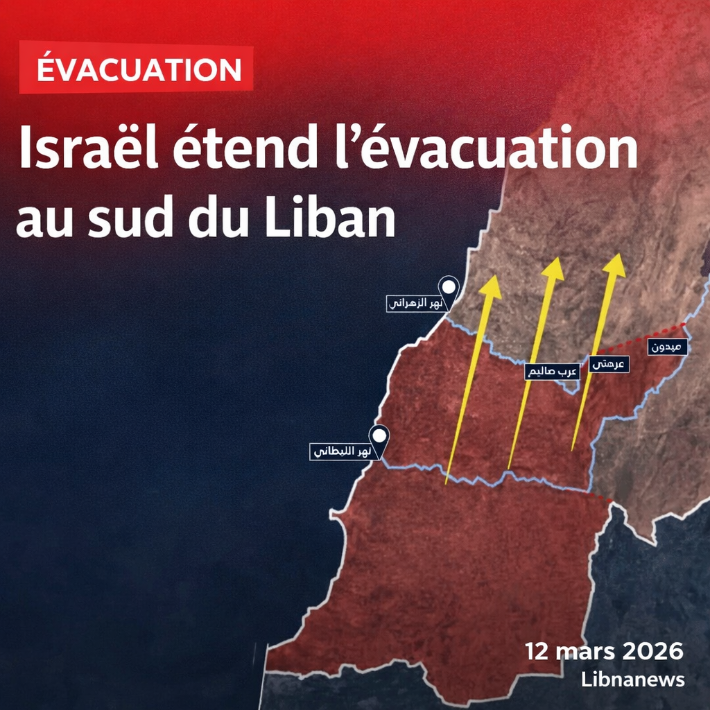 Israël étend ses ordres d’évacuation jusqu’au nord du Zahrani, plus de 687 morts et 816 000 déplacés au Liban