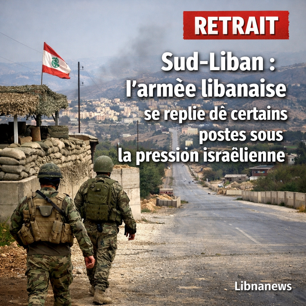 Sud-Liban : l’armée libanaise se replie de certains postes sous la pression israélienne جنوب لبنان: انسحاب الجيش اللبناني من بعض المواقع تحت الضغط الإسرائيلي