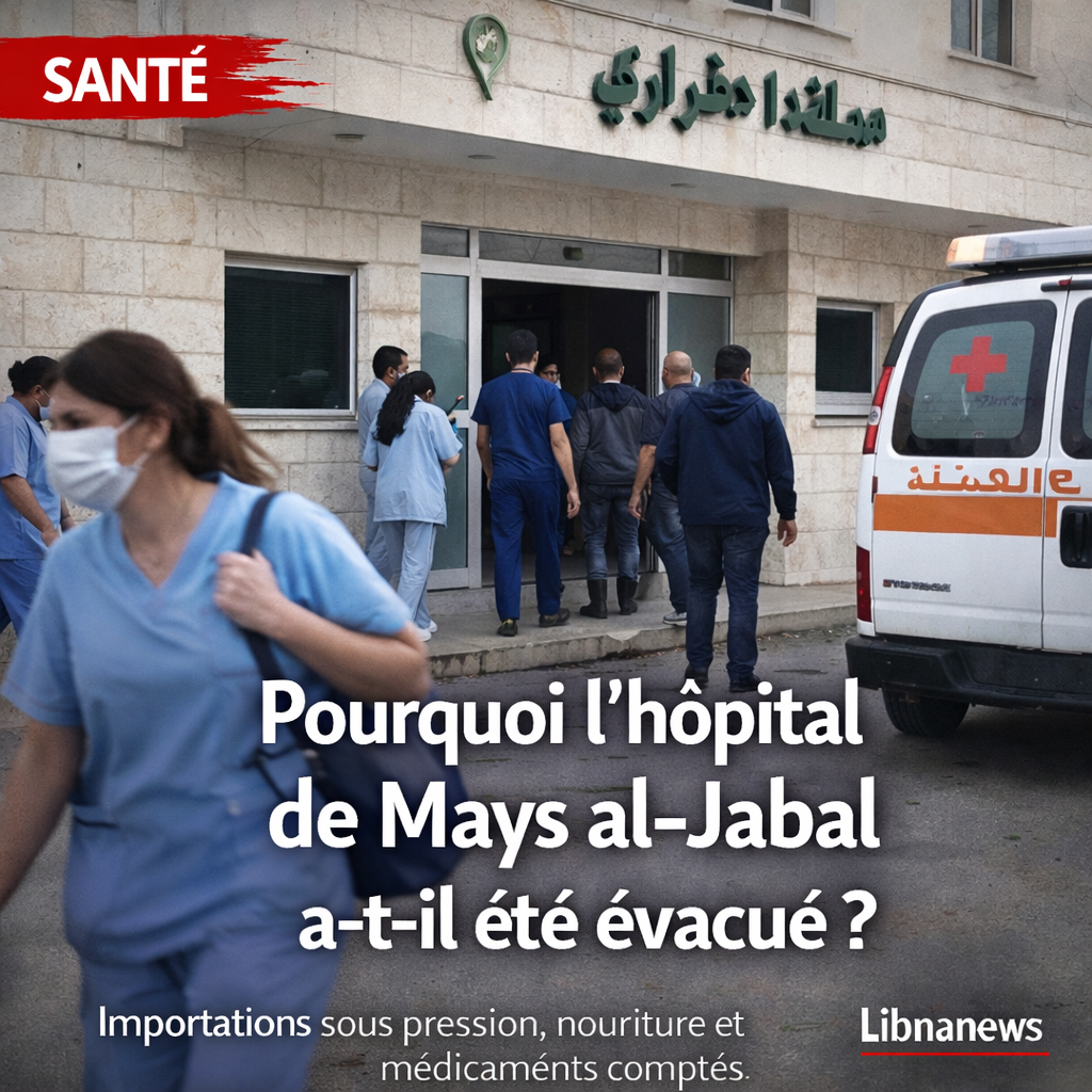 Menaces sur l’hôpital de Mays al-Jabal : évacuation forcée au milieu d’une vague de raids israéliens au Liban-Sud