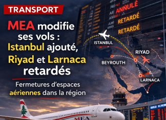 Liban : Middle East Airlines ajoute un vol vers Istanbul et retarde ses liaisons avec Riyad et Larnaca en raison des fermetures d’espaces aériens régionales