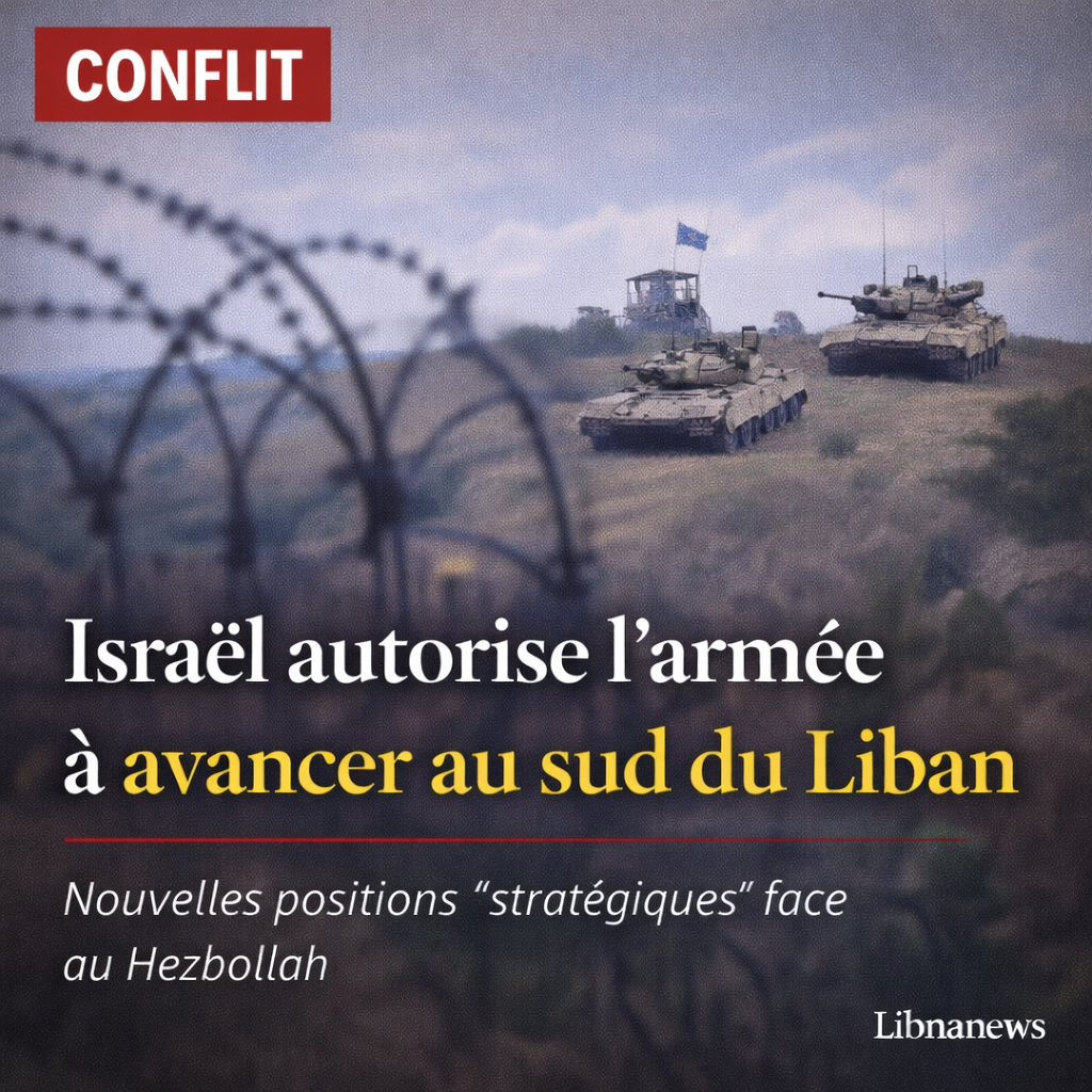 Israël autorise l’armée à prendre de nouvelles positions stratégiques au Liban face aux tirs du Hezbollah