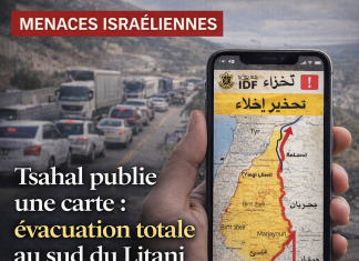 Israël publie une nouvelle carte d’évacuation au sud du Liban : tous les villages au sud du Litani sommés de se déplacer vers le nord avant une opération terrestre
