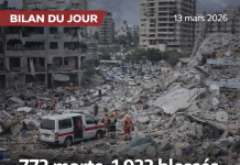 Liban: 773 morts et 1 933 blessés depuis le 2 mars Liban: 773 morts et 1 933 blessés depuis le 2 mars