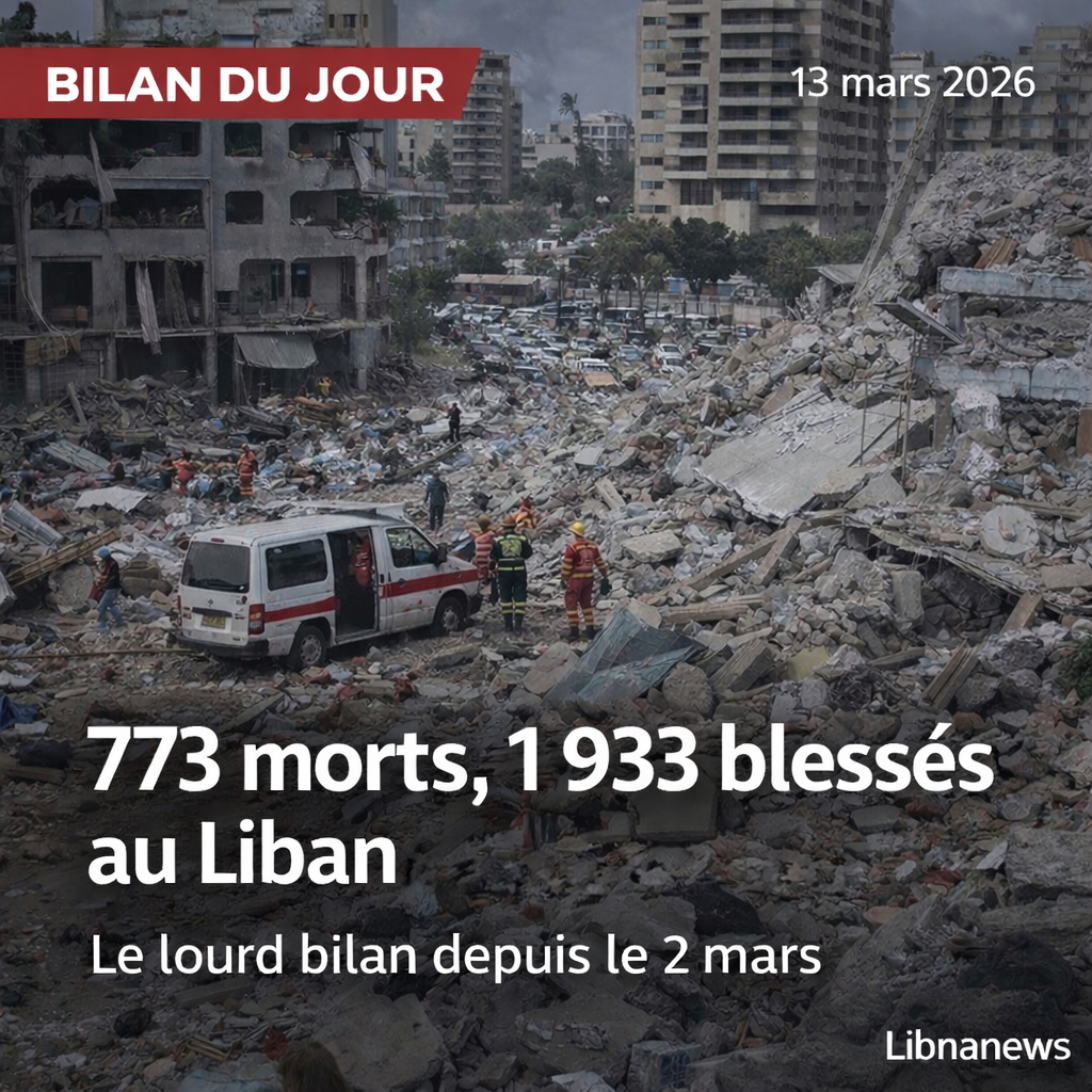 Liban: 773 morts et 1 933 blessés depuis le 2 mars