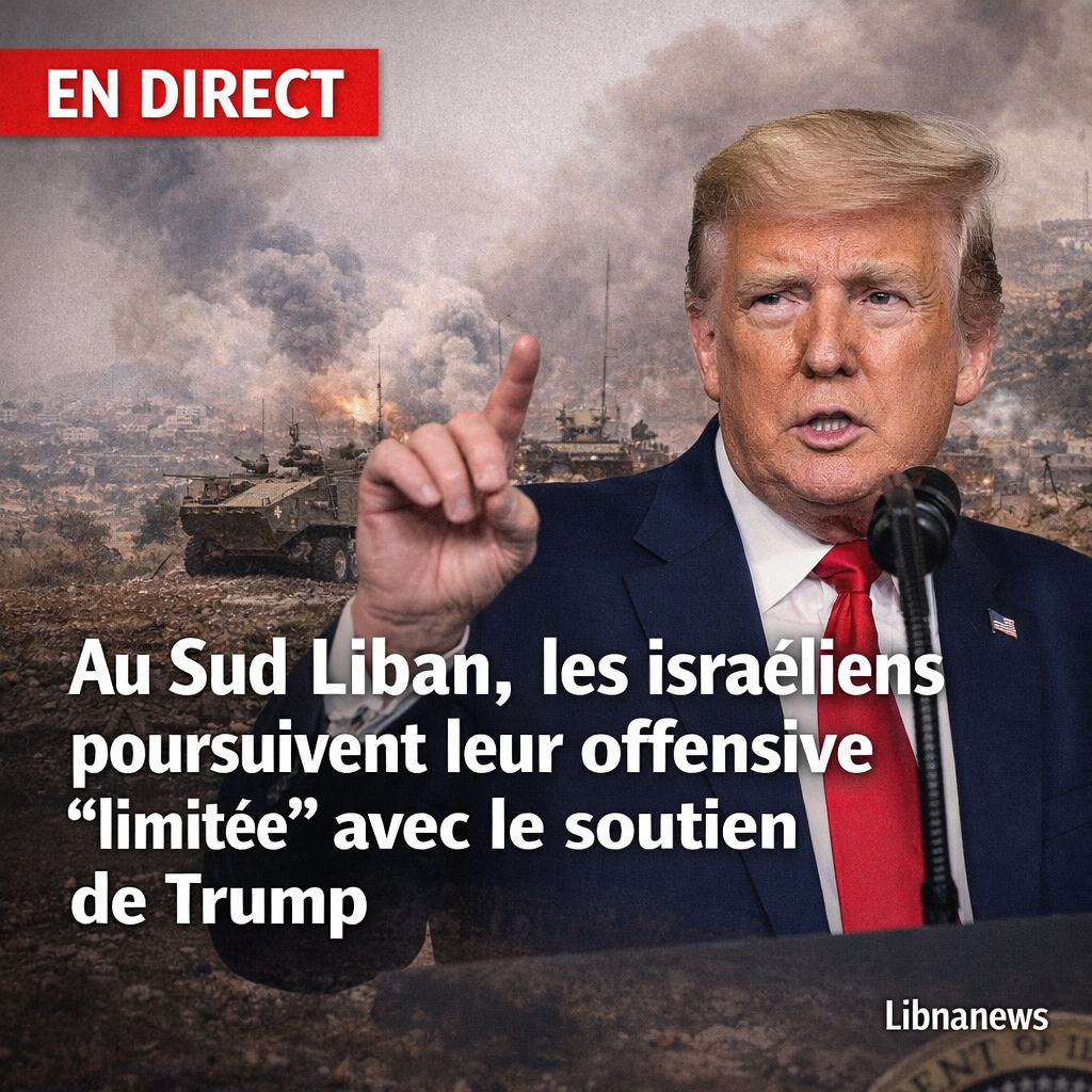En direct: Au Sud Liban, les israéliens poursuivent leur offensive « limitée » avec le soutien de Trump