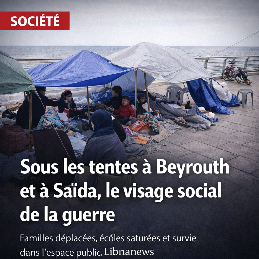 Sous les tentes à Beyrouth et à Saïda, le visage social de la guerre au Liban
